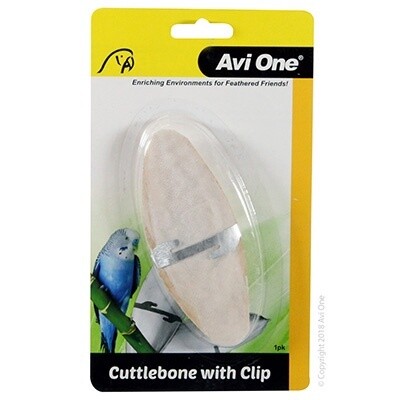BIRD CUTTLEBONE WITH METAL CLIP
