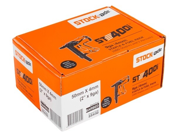 STOCK-ADE 50X4 BARB STAPLES PK1000