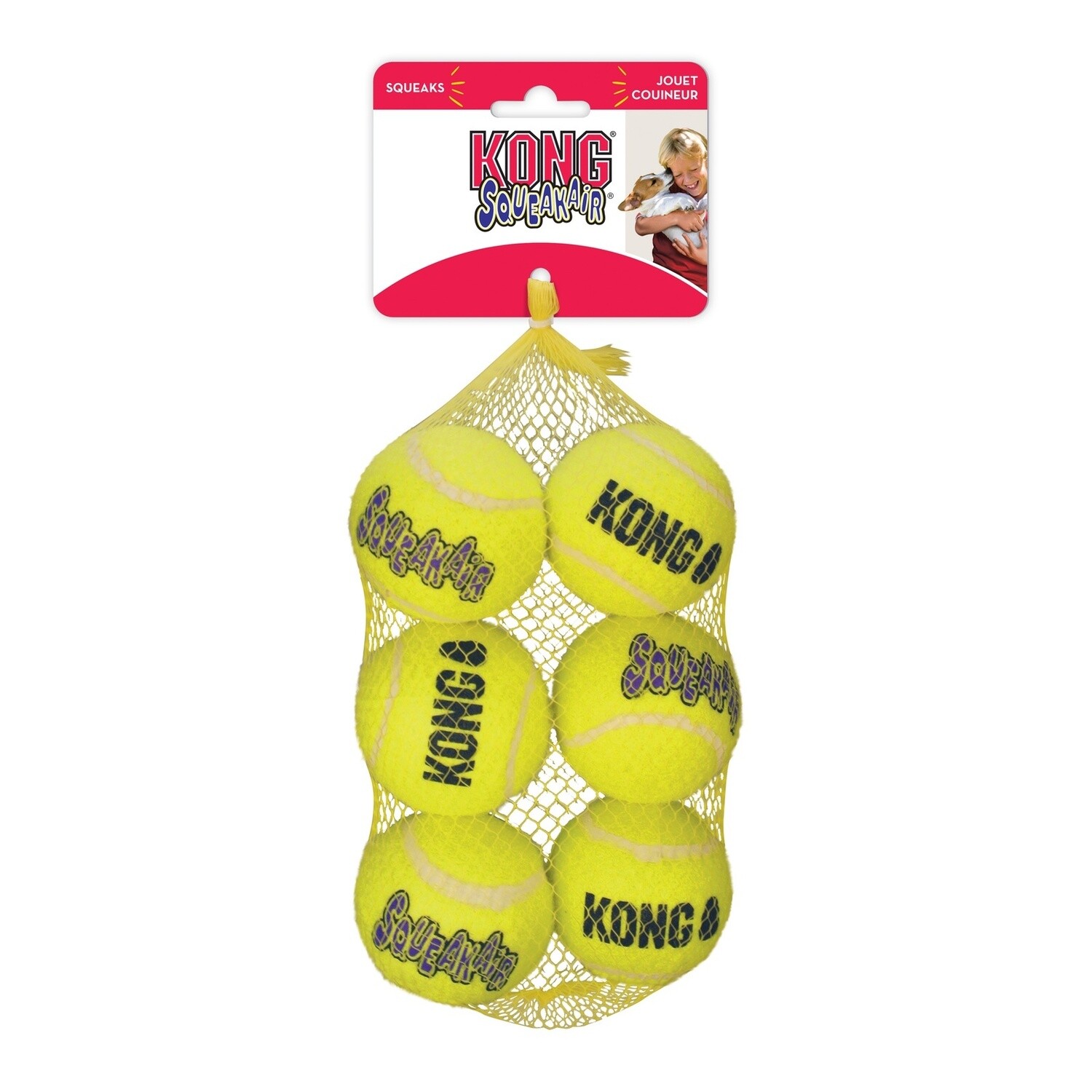 KONG AIRDOG SQUEAKER BALLS 6 PACK MEDIUM AST22