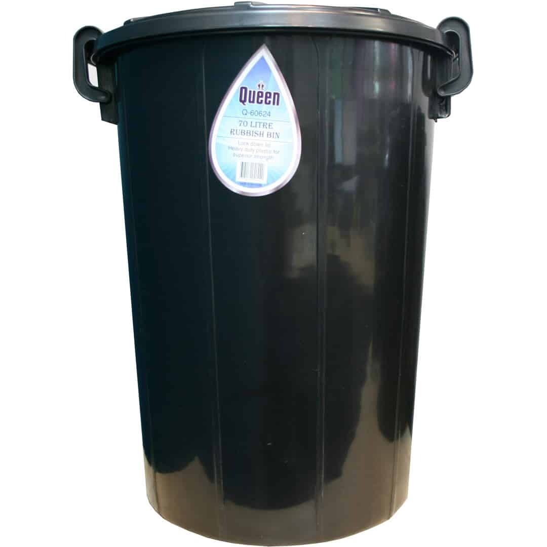 70L RUBBISH BIN BLACK