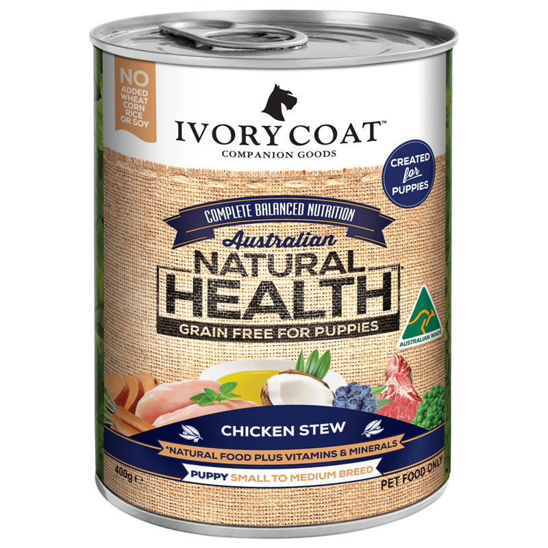 IVORY COAT GRAIN-FREE PUPPY CHICKEN 400G SLAB OF 12