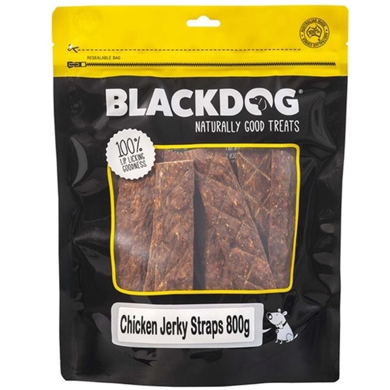 BLACKDOG CHICKEN JERKY STRAPS - 800G
