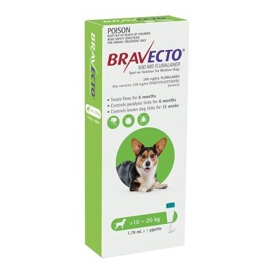 BRAVECTO DOG SPOT-ON GREEN (10-20KG)