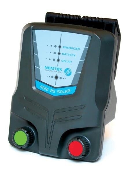 NEMTEK AGRI 25 SOLAR AND BATTERY ENERGIZER WITH SOLAR PANEL