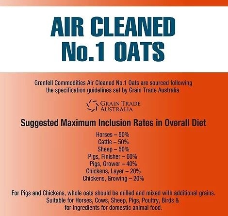 GRENFELL WHOLE OATS 20KG   {A3.11}