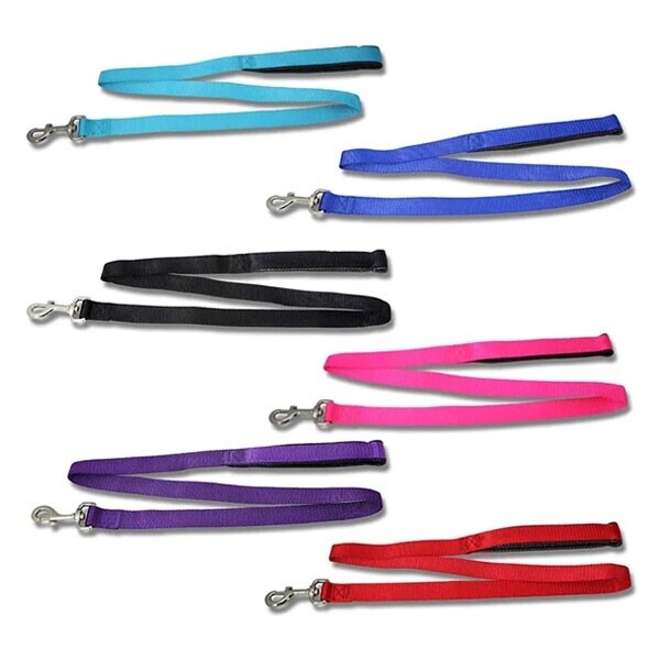 DOG LEAD WEBBING WITH PADDED HANDLE - BLACK