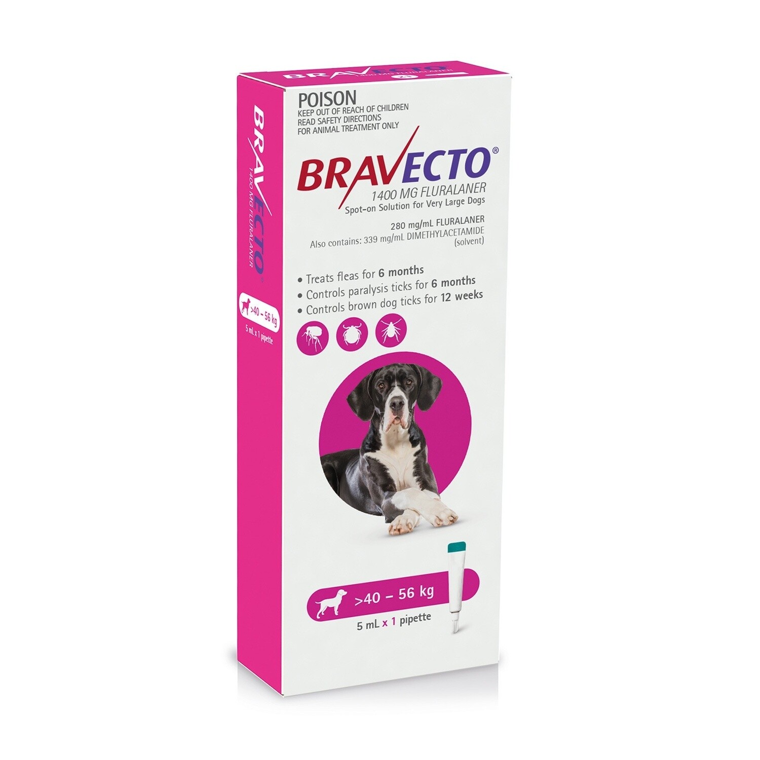 BRAVECTO DOG SPOT-ON PINK (40-56KG)