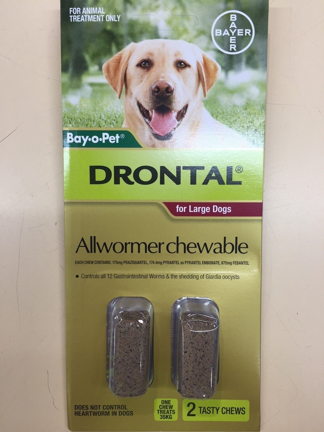 DRONTAL - 35KG LGE DOG 2 CHEW