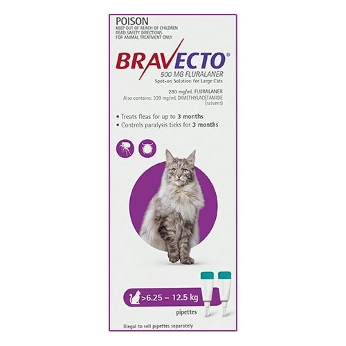 BRAVECTO CAT SPOT-ON PURPLE (6.25-12.5KG)