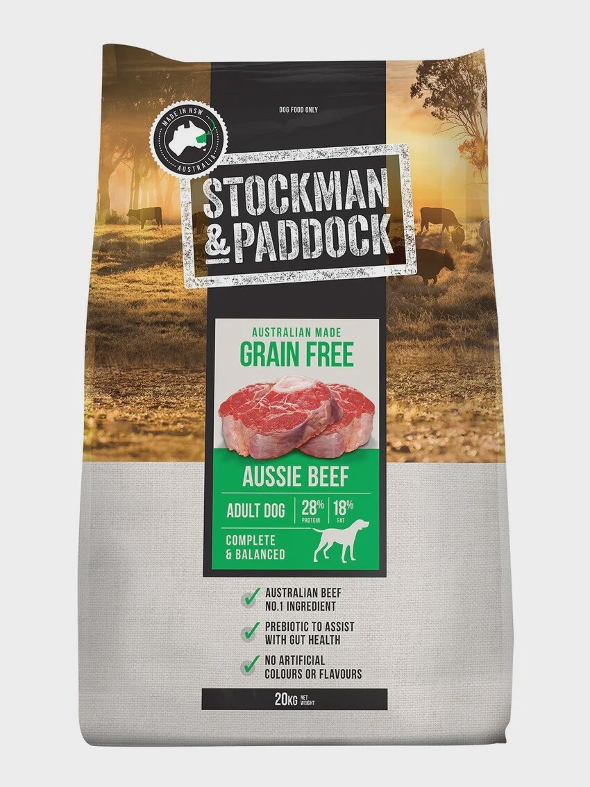 STOCKMAN &amp; PADDOCK BEEF GRAIN FREE 20KG