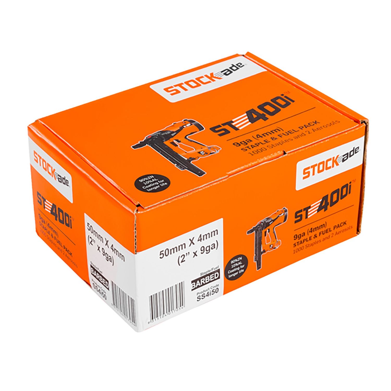 STOCK-ade Impulse 40x4 Barbed Staples (1000 box)