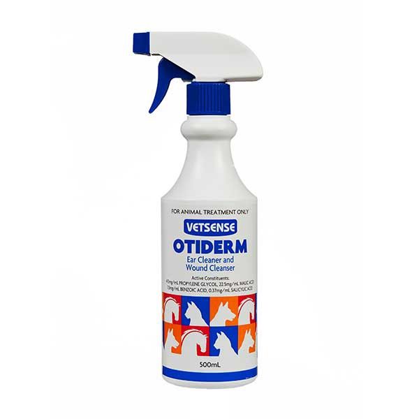 VETSENSE OTIDERM EAR AND WOUND CLEANSER 500ML