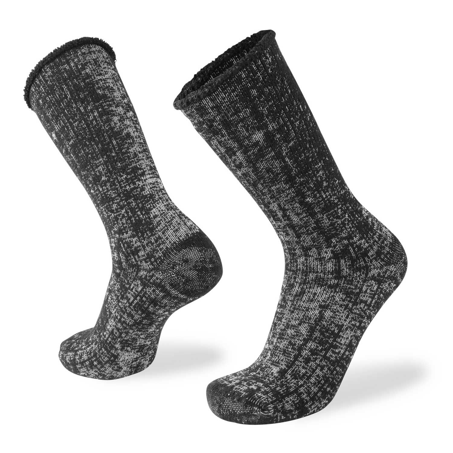 MERINO FLEECE SOCKS BLACK MARLE 9-12 WILDERNESS WEAR