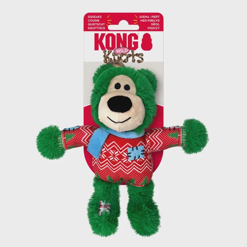 KONG HOLIDAY WILD KNOTS BEAR ASSORTED SM/MD