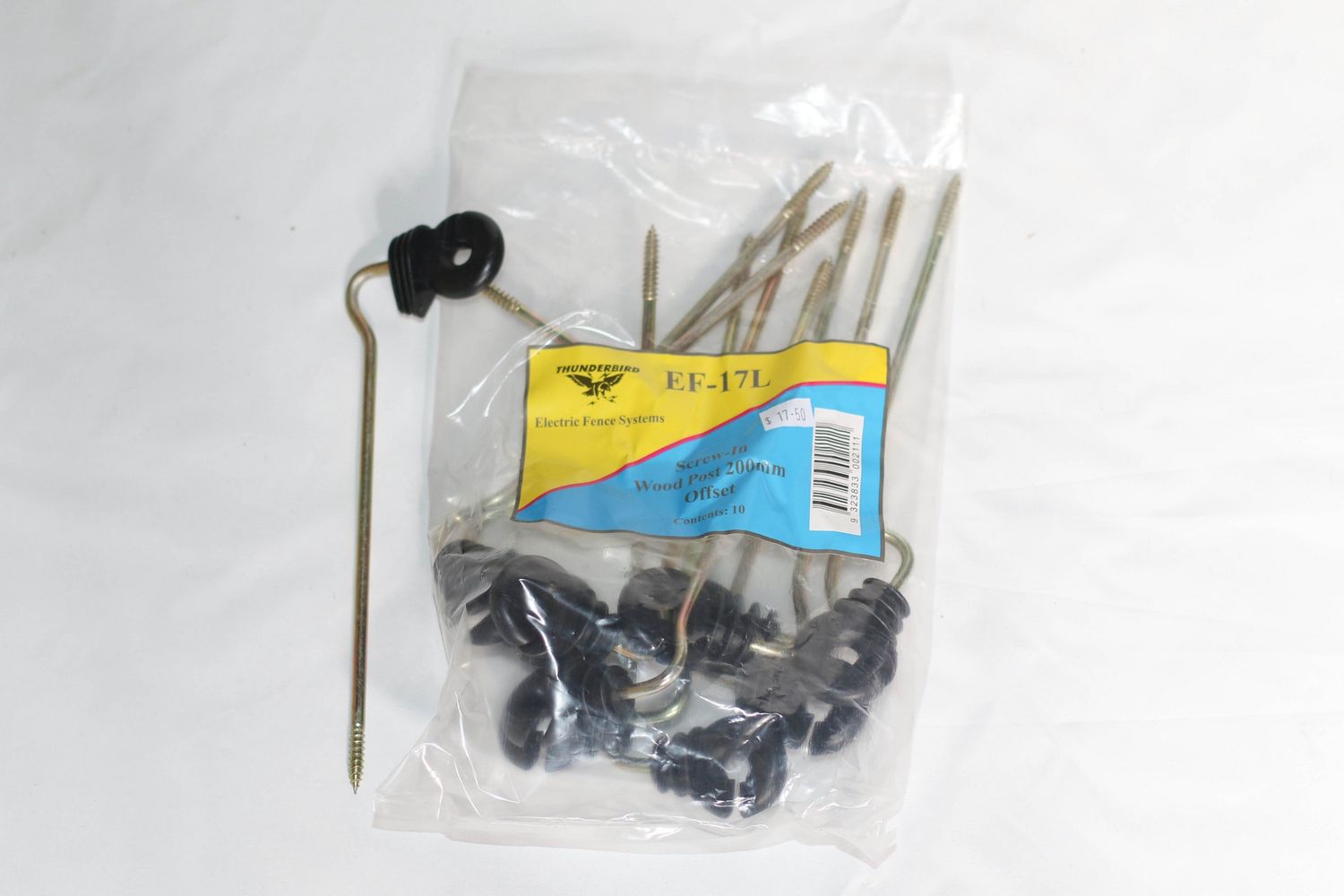 SCREW IN WOOD POST INSULATOR 200MM (BAG OF 10)