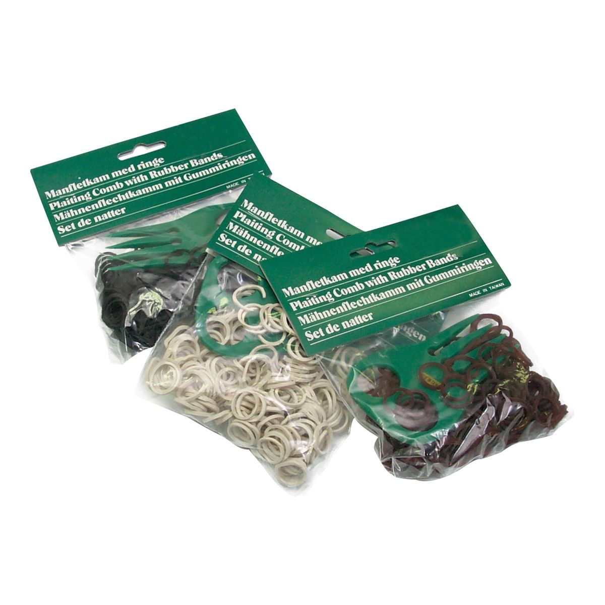 NEW RUBBER BANDS &amp; BRAID COMB BROWN