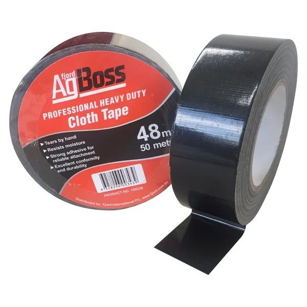 AGBOSS BLACK CLOTH TAPE 48MM X 50M