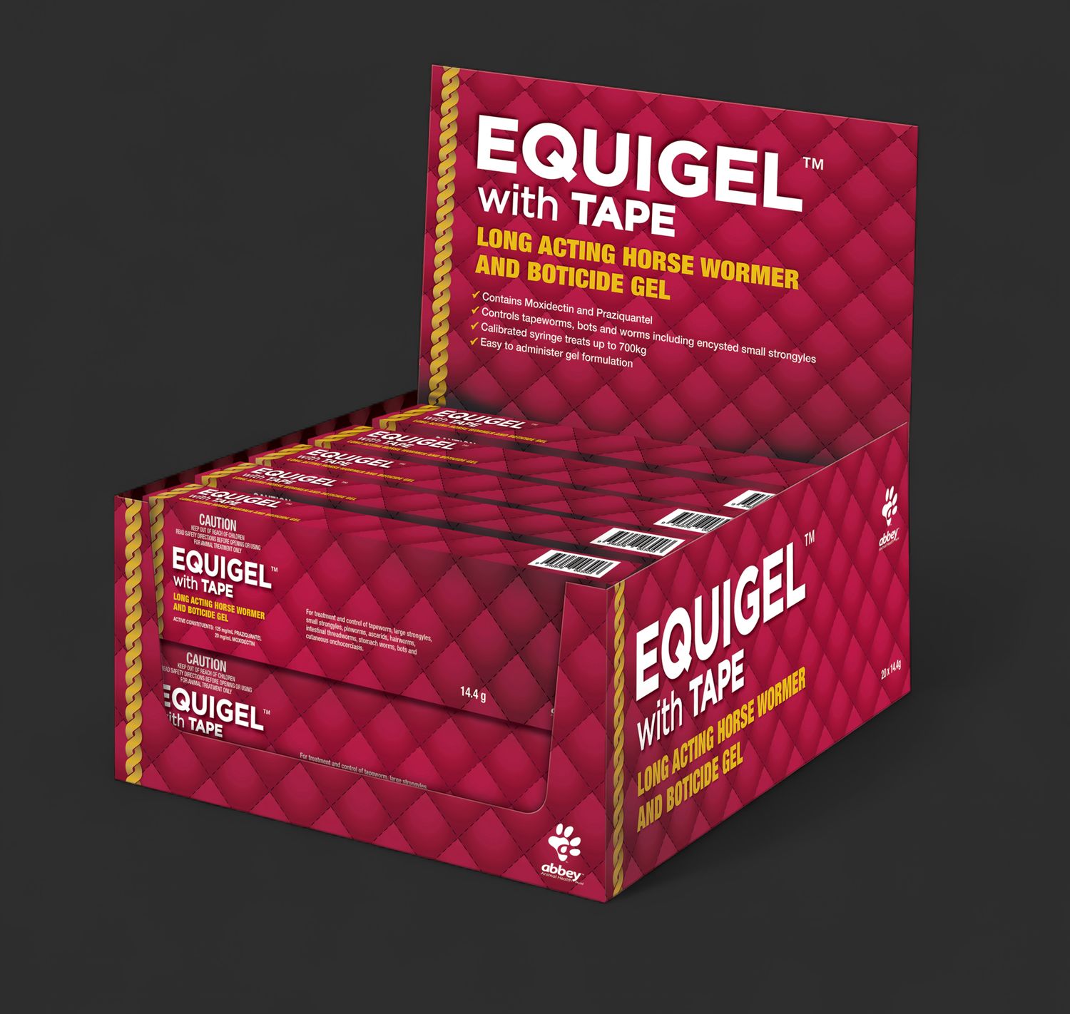 EQUIGEL WITH TAPE LONG LASTING ACTING HORSE WORMER AND BOTICIDE GEL 14.4g