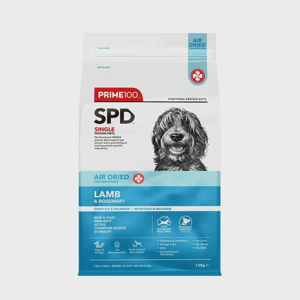 PRIME 100 SPD AIR DRIED LAMB &amp; ROSEMARY 120GM
