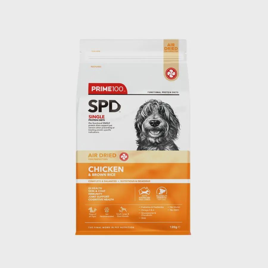 PRIME 100 SPD AIR DRIED CHICKEN &amp; BROWN RICE 120GM