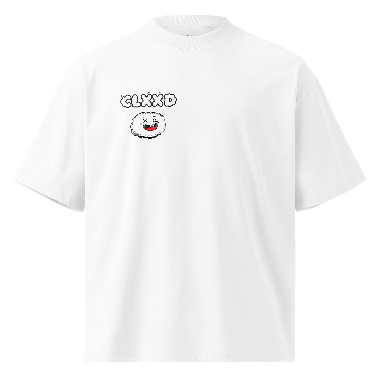 Unisex Organic CLXXD 2025 Essential Oversized High Neck White Tee