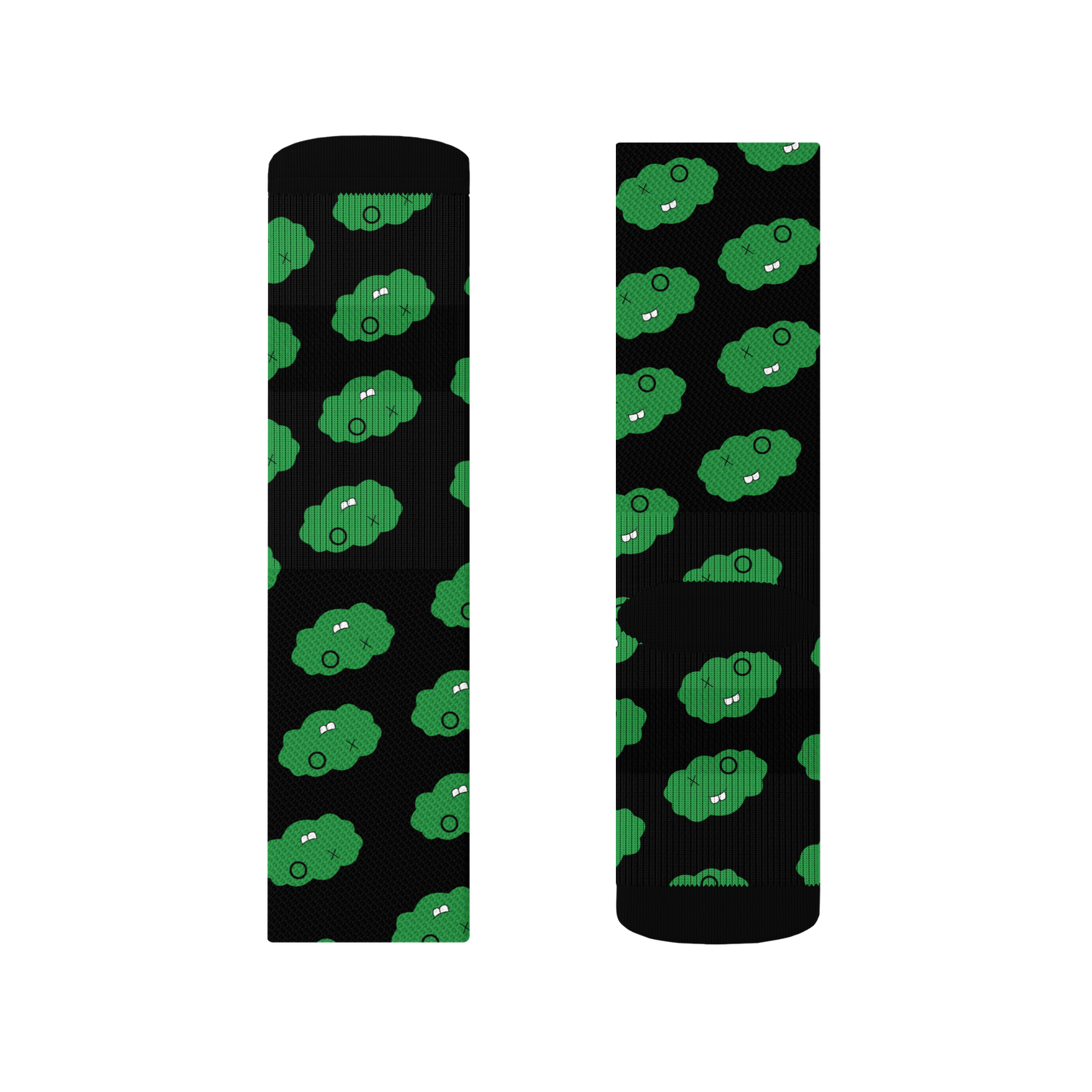 Black Clxxd 4 Leaf Clover Polyester Crew Socks