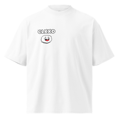 Unisex Organic CLXXD 2025 Essential Oversized High Neck White Tee
