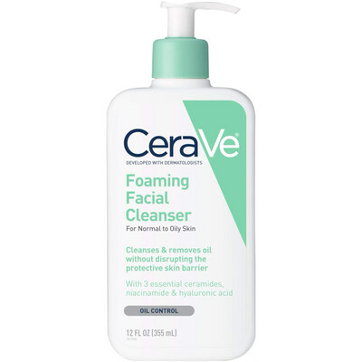 CeraVe Foaming Facial Cleanser with Ceramides and Hyaluronic Acid 12oz