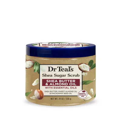 Dr Teal's Shea Sugar Body Scrub, Shea Butter with Almond Oil &amp; Essential Oils