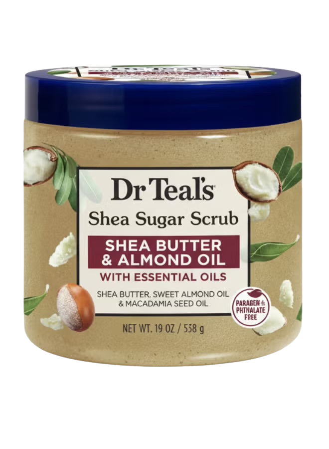 Dr Teal's Shea Sugar Body Scrub, Shea Butter with Almond Oil &amp; Essential Oils