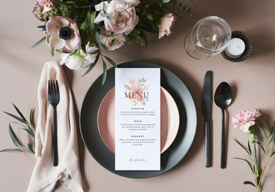 Petal Menu Cards