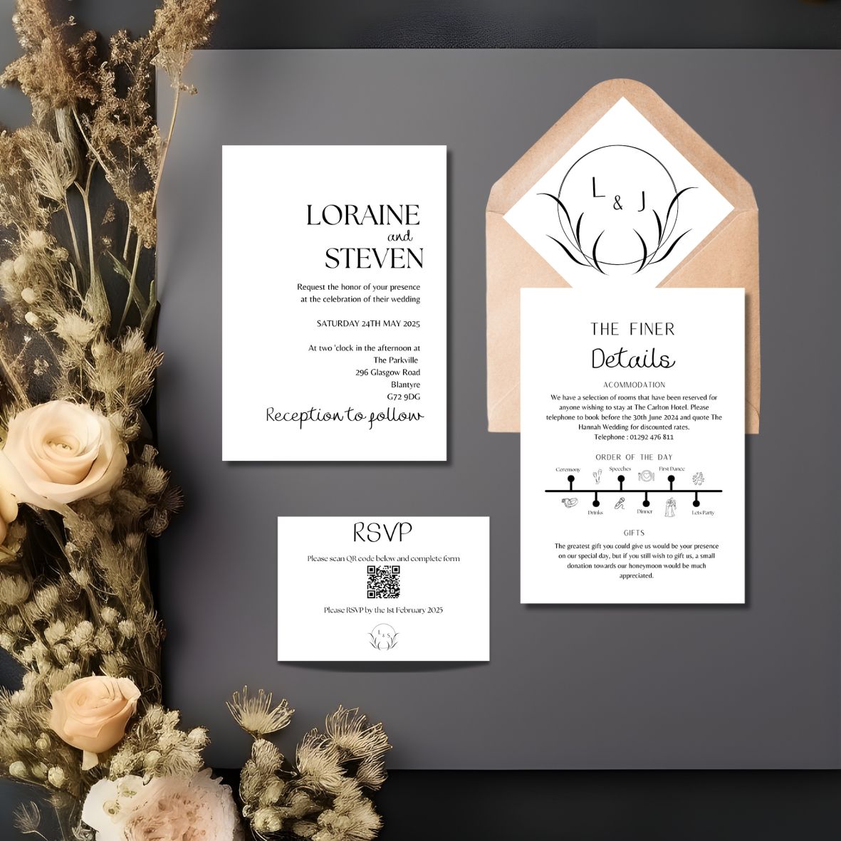 &#39;Noir Plus&#39; Invite Set