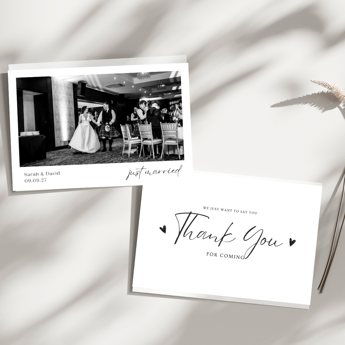 Double Thank you card