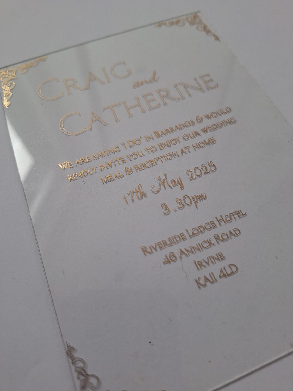 &#39;Acrylic&#39; Invite set