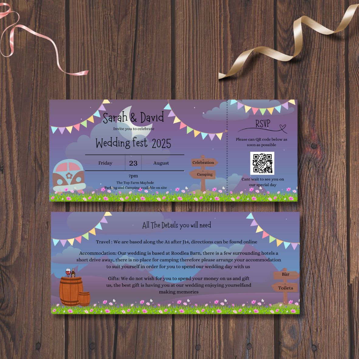 &#39;Bunting Bliss&#39; Evening invite