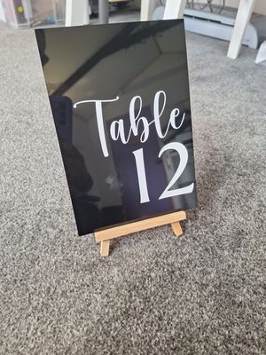 Black Acrylic Table Sign