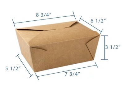 #4 (110oz) Kraft Paper Fold Top Takeout Box - 160pc