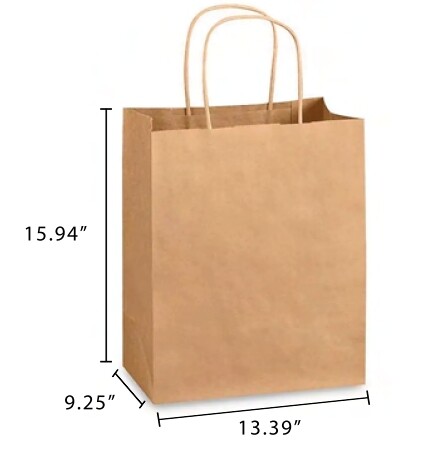 Kraft Paper Bag with Twisted Handle X-Large - 150pc