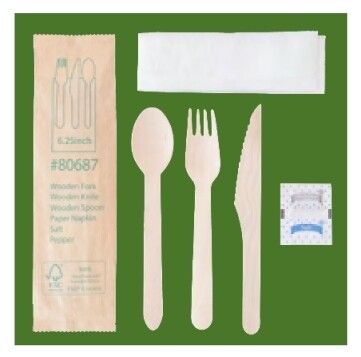 6.25” Wood Cutlery Set - 250 Sets