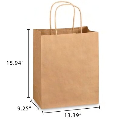 Kraft Paper Bag with Twisted Handle X-Large - 150pc