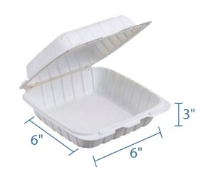 Clamshell Plastic 6x6x3&quot; Case of 300