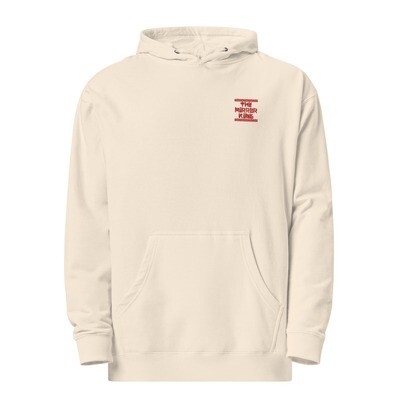 Mirror King Hoodie - Red Name Embroidered Front/Skull Back (Bone)