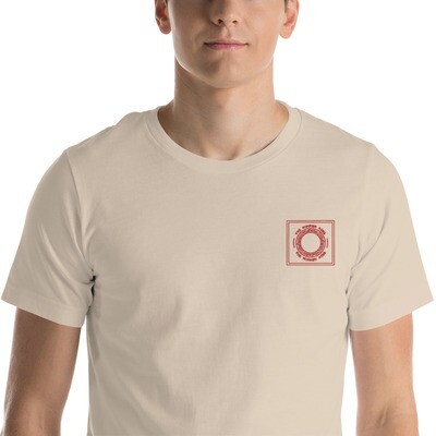 Mirror King t-shirt - Square Plate Embroidered Front/Card Emblem Back (Neutrals)