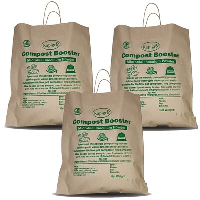 Kapigro Organic Compost Booster for Easy &amp; Smell Free Aerobic Composting, Compost Maker, Microbial Inoculum Powder Accelerate Decomposition of Organic Kitchen Waste Into Compost (3 Kg)