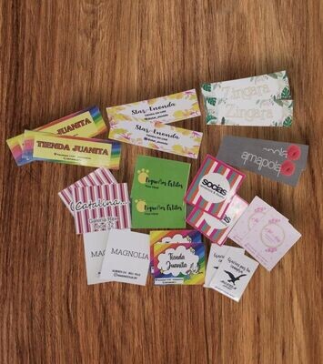 Pack 2000 etiquetas personalizadas full color 4x5 o 2,5x8cm