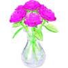 Crystal 3D Puzzle Roses in Vase - Pink