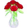 Crystal 3D Puzzle Roses In Vase - Red