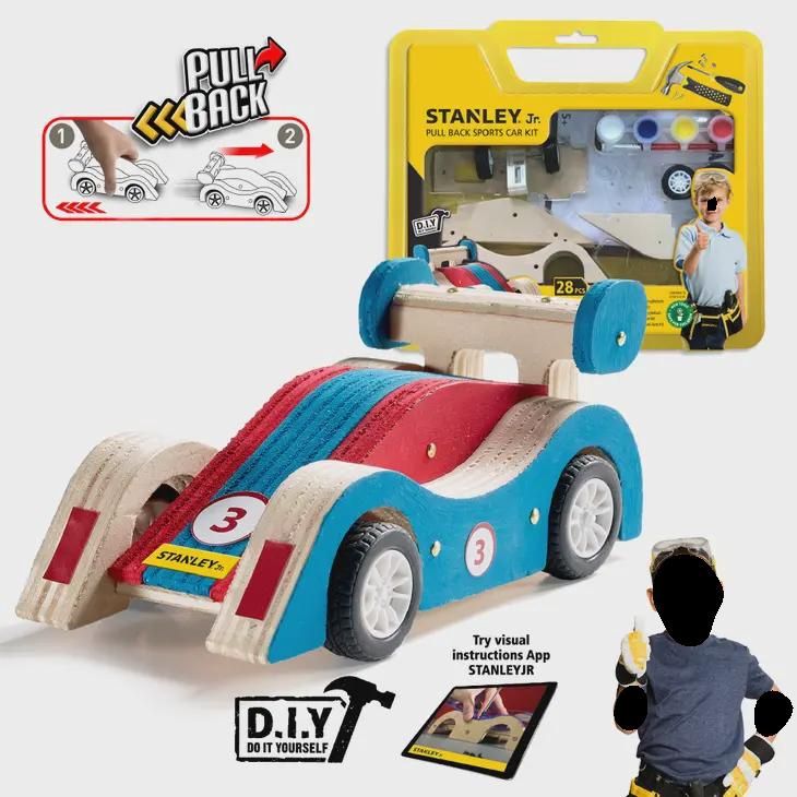 Stanley Jr. DIY Wood Pull Back Sports Car Kit