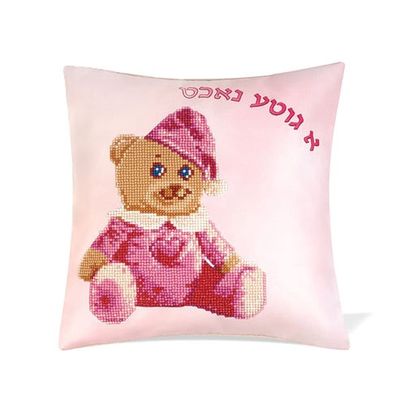 Clrs Stud Art Pillow -Pink Teddy Bear