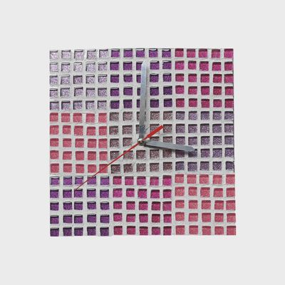 Clrs Mosaic Tile Clock Pink